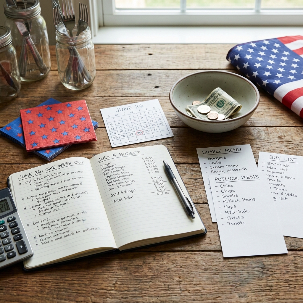 July 4 hosting budget: a one-week shopping and planning checklist (no overspending, no waste)