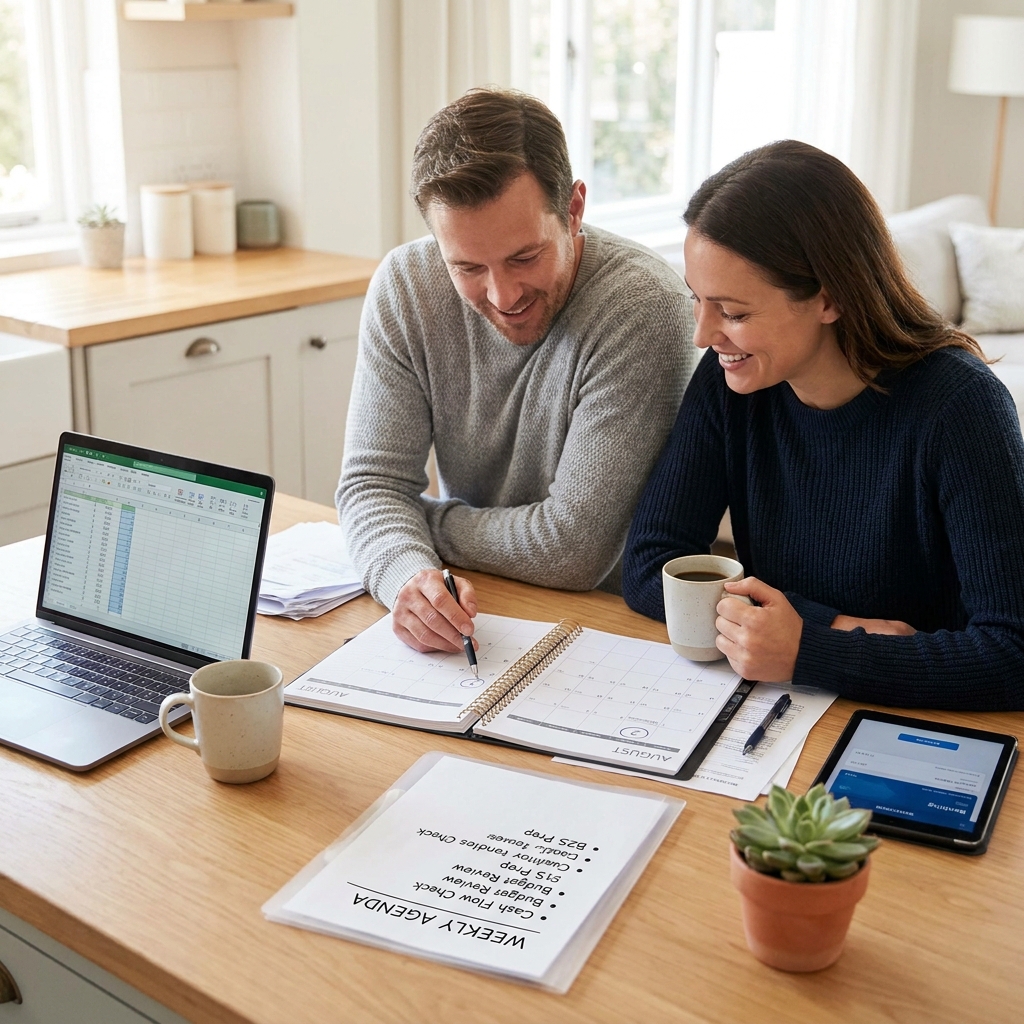 August 2 Sunday money meeting: a weekly routine for August (with a back-to-school focus)